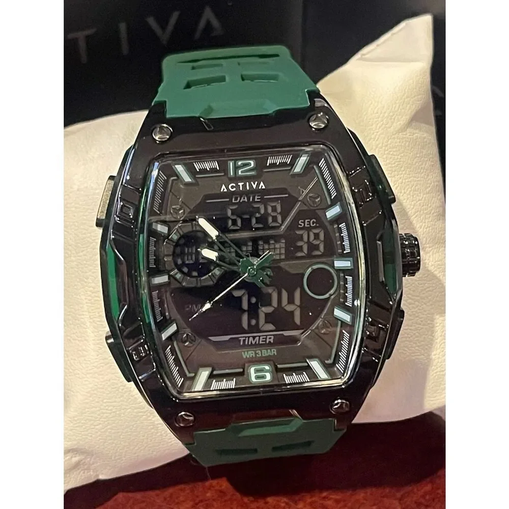Actival Venzis X Invicta Digital Men's Watch - 50mm. Army Green (ACW8131-003)